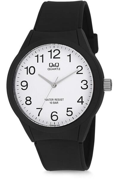 Q&Q Black Silicone Cord Vr28j002y Men's Wristwatch
