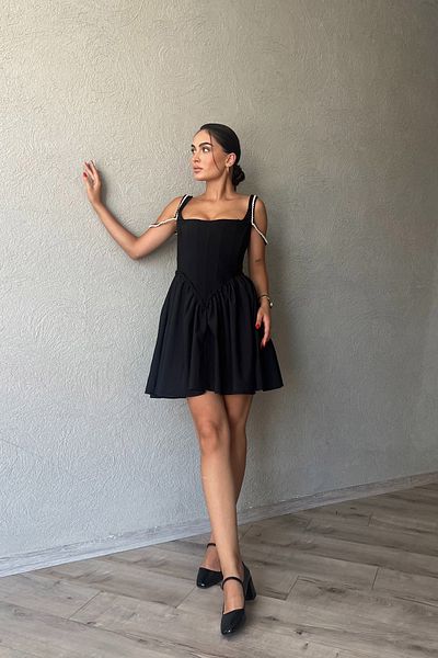Seda Yalçın Atelier Λεπτομερές μαύρο φόρεμα Ravello Corset