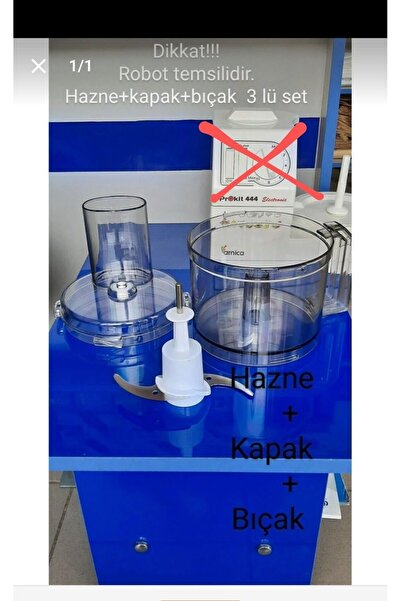 Arnica Arzum Arnica Prokit 444 Uyumlu  Mutfak Robotu Hazne+Kapak+Bıçak 3 lü set