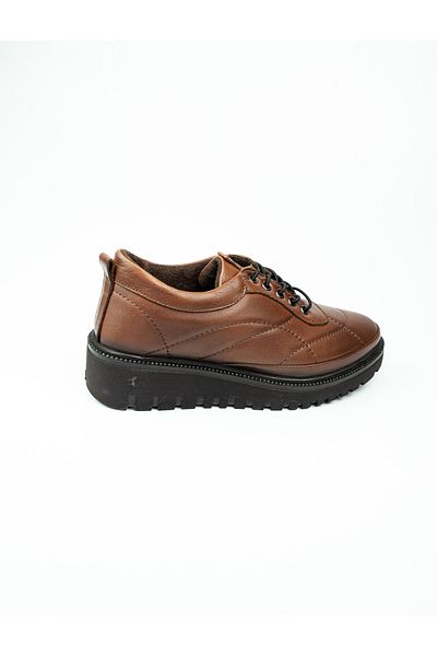 Voyager Tan Leather Women's Casual Shoes - 7667 Model
