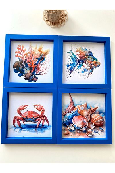 DEKORMED Sea and Summer Themed 4-piece Board Set - 24x24