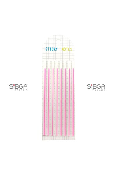 sibga tasarım İnce Uzun Şerit Şeffaf Renkli Postit Post-it Post It. Kitap Ayr...
