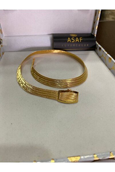 asaf kuyumculuk Trabzon Hasırıhasırı 5 Sıra Gümüş Altın Kaplama Gerdanlık