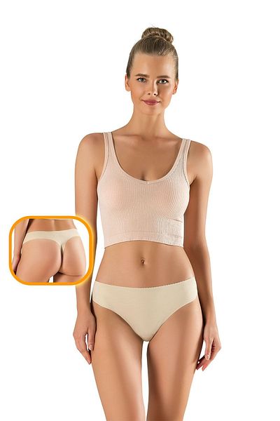 MODANTY Women's Skin Thong Slip Laser Cut No Recovery Silicone
