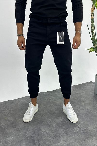 MADZEYMODA Ανδρικό τζιν με ελαστικό λάκρα μαύρο