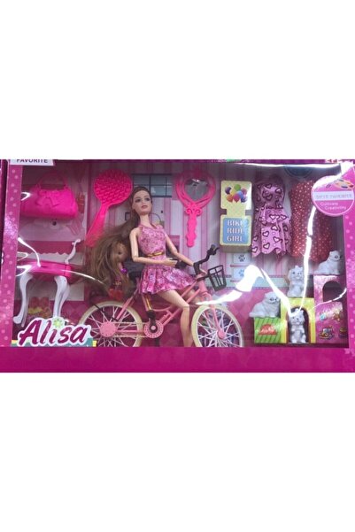Genel Markalar Alisa Bebek Bisikletli Ev Seti Oyuncak Bebek