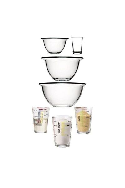 Paşabahçe Arda Turkmen Bowl and Measuring Cup Set