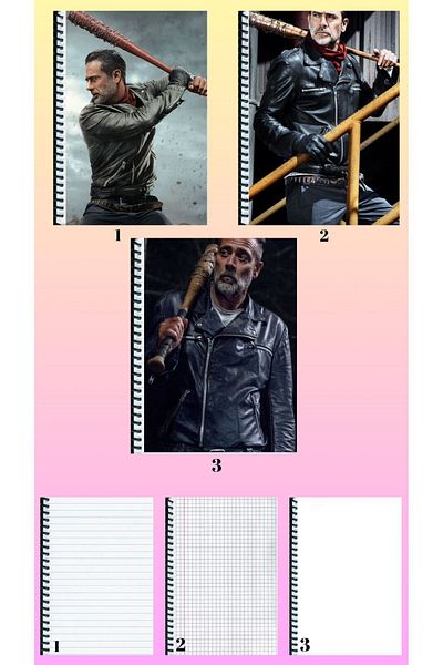animeandyourworld The Walking dead negan 3 notebooks A4 large size lined_checked_unlined