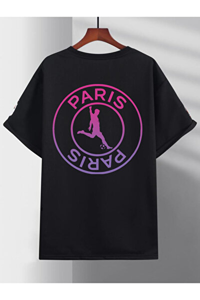 DEEPSENCE Чорна унісекс-футболка оверсайз - PRS з принтом на спині