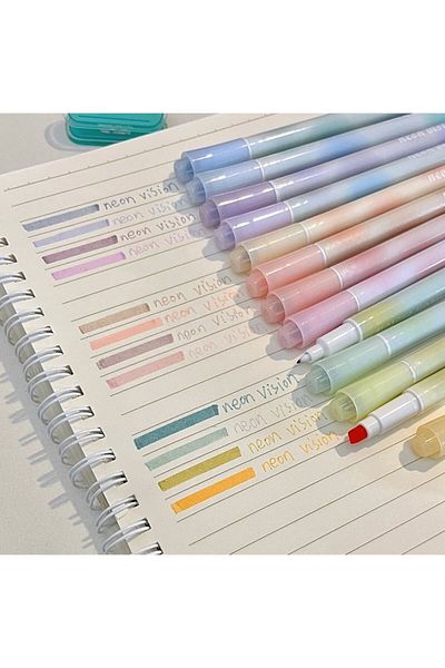 Kawaii Neon Vision Pastel Highlighter Set of 12