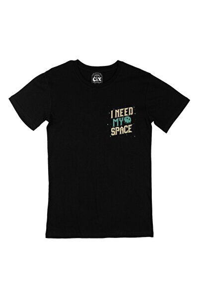 Cix I Need My Space Μαύρο T-Shirt με σχέδιο λογότυπου τσέπης
