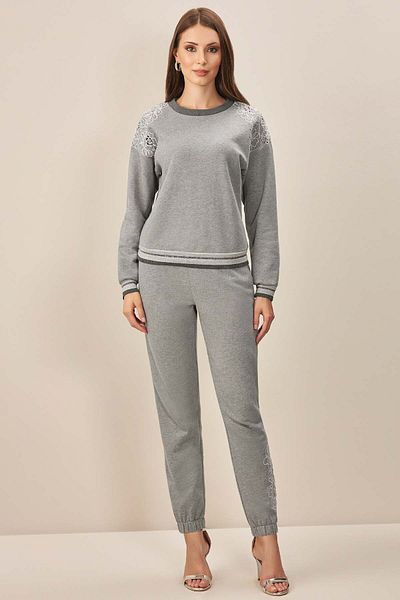 Guitar Gray Round Neck Sweatshirt - Three Thread