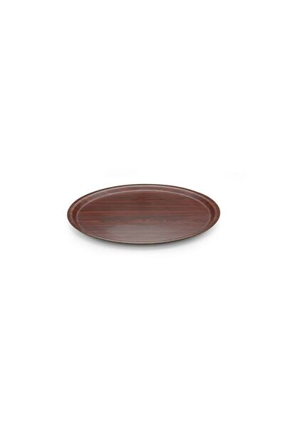 Tria 38 cm Kraft Round Plain Tray - 2 Pieces of Mahogany TFY38SMM