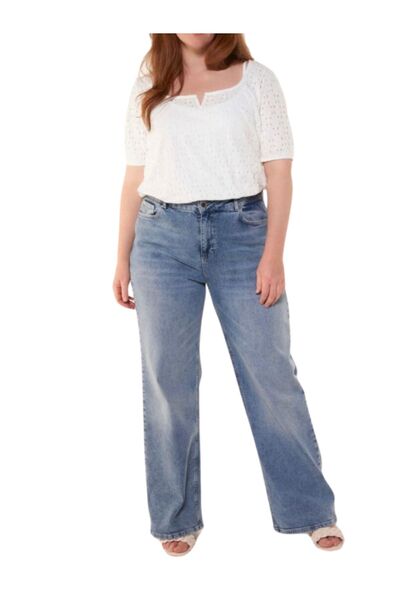 Elegant Large Size Jeans - Wide Leg Jeans
