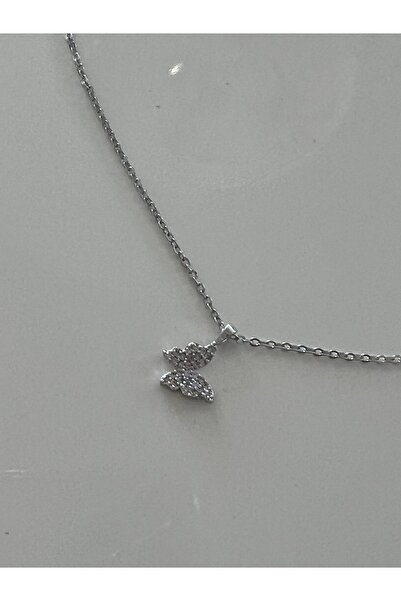 tones official Minimal Zirkon Taşlı Kelebek Sallantılı Kolye