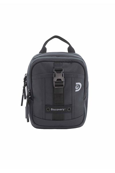 Discovery SHIELD RPET Polyester Utility Bag Black, Zipper Compartment Casual Shoulder Bag