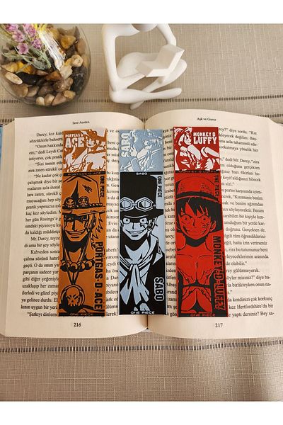 ALTINDAL Home One Piece Manga Series 3-piece Embossed Bookmark Set - 3d 3 Dimensional