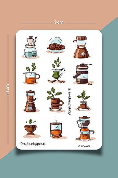 One Little Happiness Set de autocolante tematice Coffe2 - pentru Bullet Journ...