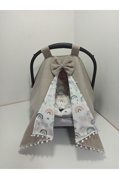 BUSEBABYHOME Brown Stroller Cover and Stroller Cushion Set of 2