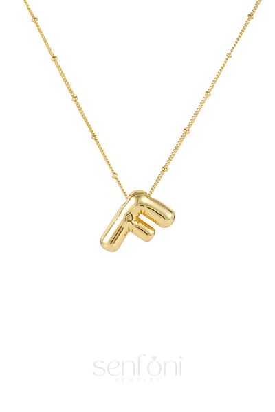 senfonijewelry Balloon Letter Steel Necklace Letter F