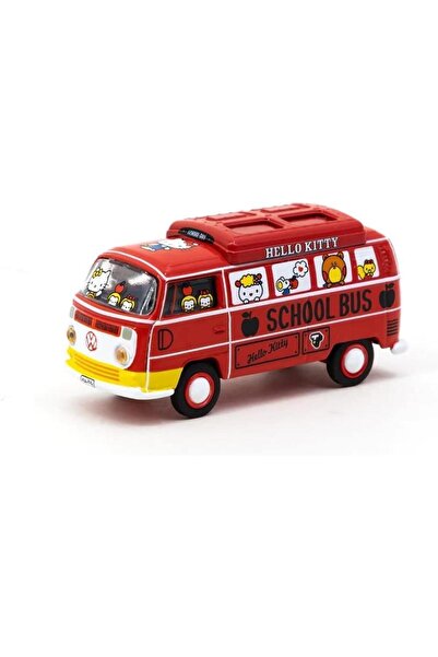 Tarmac Works Tarmac Volkswagen Type 2 Hello Kitty Capsule School Bus 1/64 Model Araba