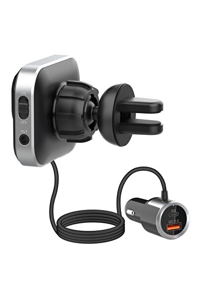 S-LINK Slbt405 Rgb Bluetooth V5.0 Geniş Led Ekran Tf Kart Çift Usb Qc3.0 Ve Pd18w Hızlı Şarj Fm Transmitter