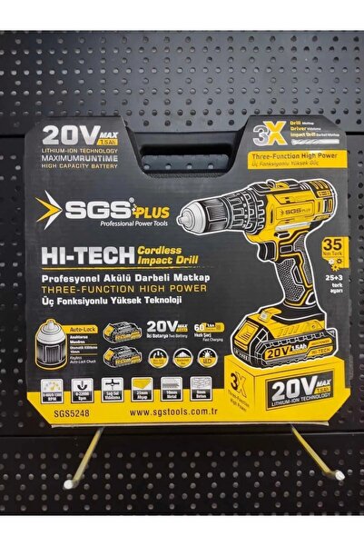 Genel Markalar Darbeli Sgs5248 Akülü Darbeli Matkap Seti Çift Akülü 20 Volt 2...
