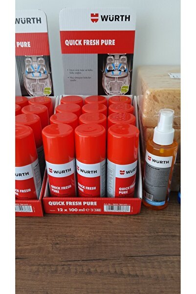 Würth Quick Fresh Pure 100 ml Klima Koku Bombası Araç Içi Tazeleme Spreyi Kötü Koku Giderici (1 ADET)