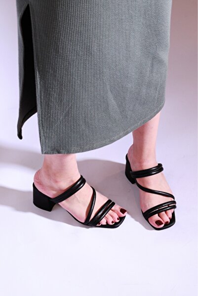 UYEGE Papuci de damă cu nervuri negre de utilizare zilnică