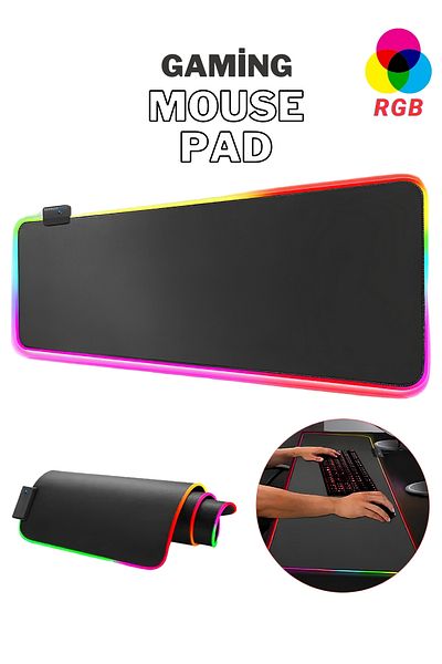 Abbruch Gaming Mouse Pad Rgb Lighted Gamer Game Pad 80X30 Stitched Keyboard Mouse Pad Non-Slip Base