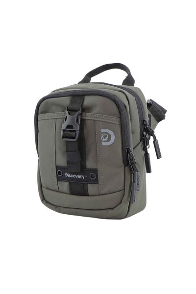Discovery SHIELD RPET Polyester Utility Bag Khaki, Zipper Compartment Casual Shoulder Bag