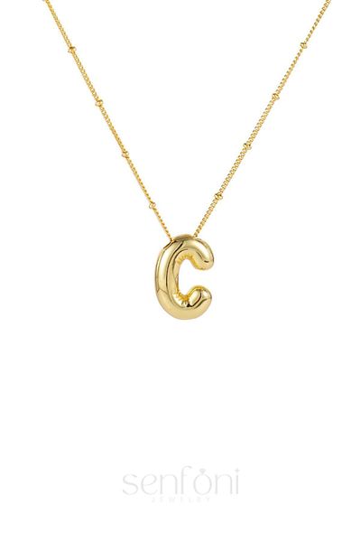 senfonijewelry Balloon Letter Steel Necklace Letter C