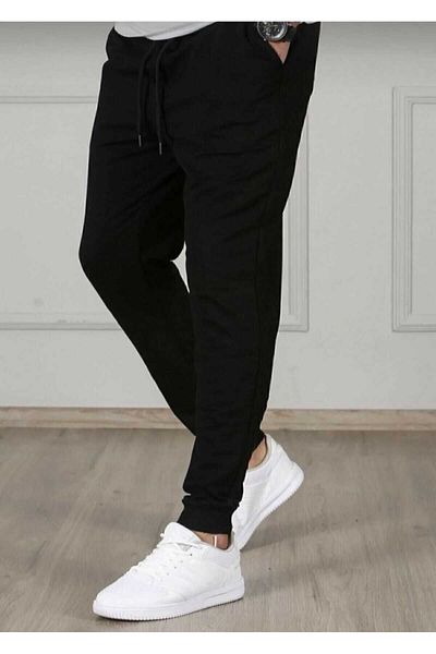 LAND MODA Χειμερινό μαύρο 2 νήματα - Πιτζάμες Jogger Oversize, Φούτερ σε μέγεθος Battal