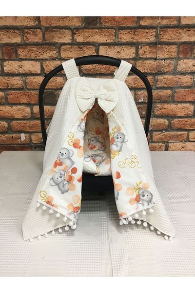BUSEBABYHOME Cream Stroller Cover and Stroller Cushion Set of 2