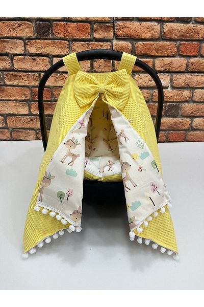 BUSEBABYHOME Yellow Stroller Cover and Stroller Cushion Set of 2