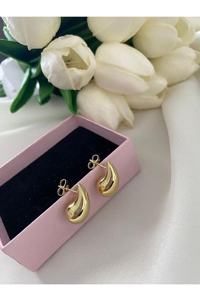 xUPING Italian Bottega Steel Chubby Tear Drop Earrings