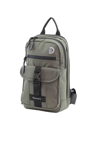 Discovery SHIELD RPET Polyester Sling Cross Bag Khaki, Durable Lightweight Tablet Protective Layer