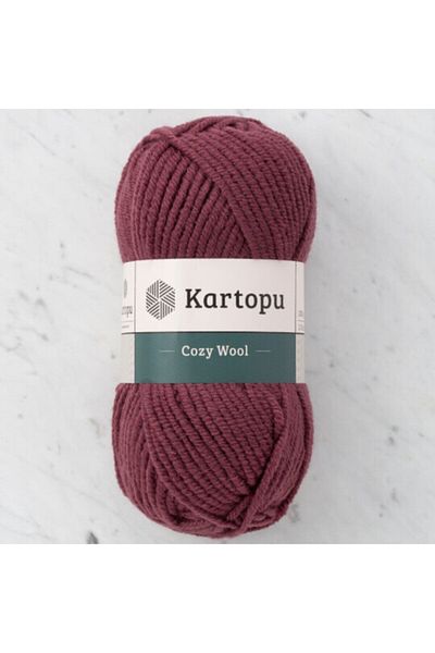 Kartopu Cozy Wool K1707 Plum 25% Wool Mixed Thick Rope