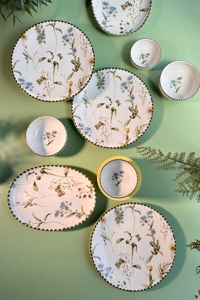 Kütahya Porselen Bahar Esintisi 14 Parça Kahvaltı Takımı