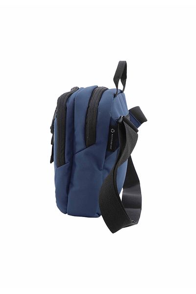 Discovery SHIELD RPET Polyester Utility Bag Blue, Zipper Compartment Casual Shoulder Bag
