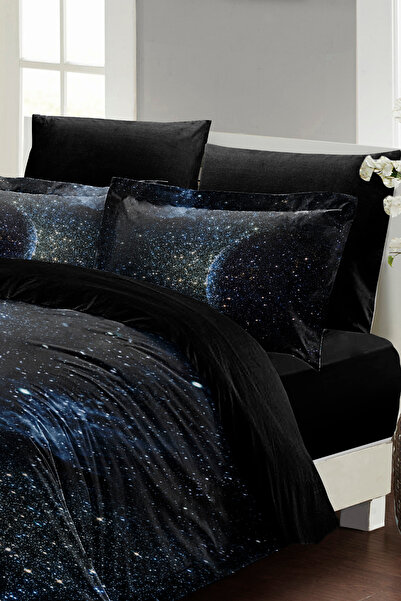 PerlaSera Star Moon 3D Custom Design - Double Duvet Cover Set, Tightly Woven Cotton Satin