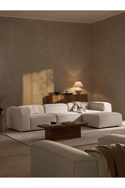 Mobilya Depom Mode Soft Köşe Koltuk Takımı 4 Modül Kırık Beyaz Keten Kumaş Kuştüyü Işbir Sünger(DAİRENİZE TESLİM)