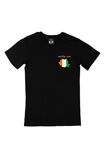Cix Land That I Love Ivory Pocket Design Printed Black T-Shirt