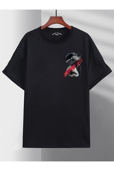 DEEPSENCE APOLLO Unisex Oversize Μαύρο T-shirt - Πίσω στάμπα
