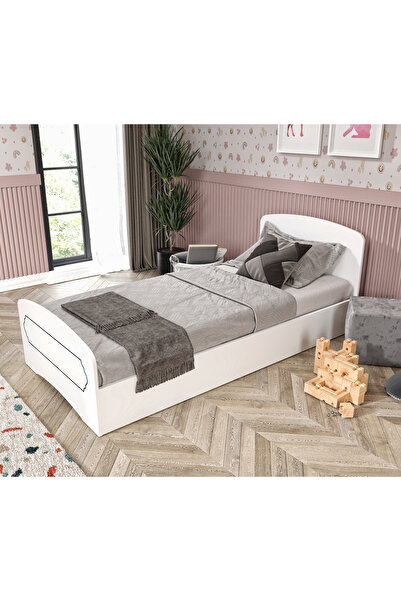 WENCE Hayal Tek Kişilik Mdf Karyola Beyaz - 90 Cm X 190 Cm Yataklarla Uyumlu