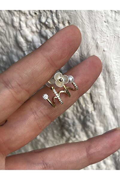 denizden silver Tekli Tasarım Manolya Çiçeği Gümüş Küpe - 1 Adet