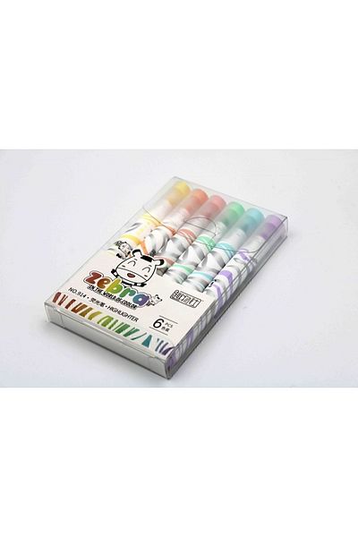 MEDA Zebra Highlighter Set 6 Pieces 914