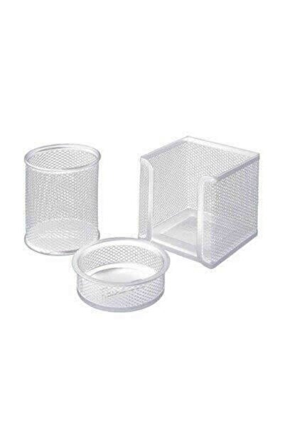 DRT Set de 3 suporturi pentru stilouri albe - culori uni