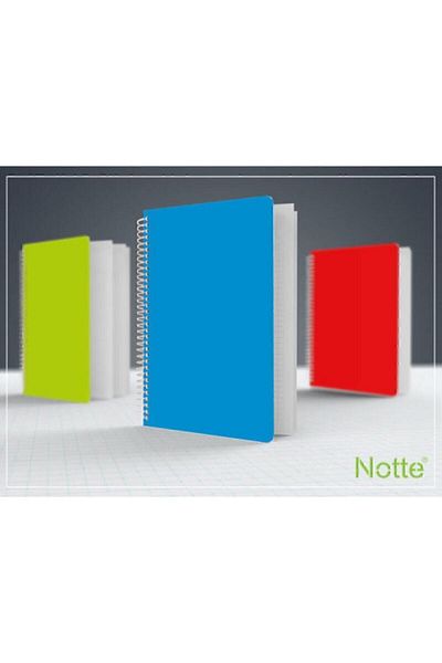 Notte غطاء بلاستيكي حلزوني 60 ورقة دفتر ملاحظات A4