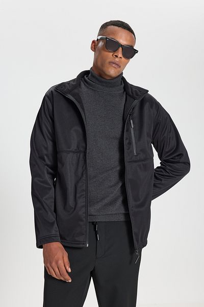 AC&Co / Altınyıldız Classics Ανδρικό παλτό Comfort Fit σε μαύρο χρώμα - Ζεστό, Άνετη εφαρμογή, γιακάς